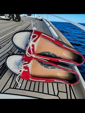 RARE Seasonal 2012 Sperry Top-Sider Audrey Tricolor Leather Boat Shoes Size 11M